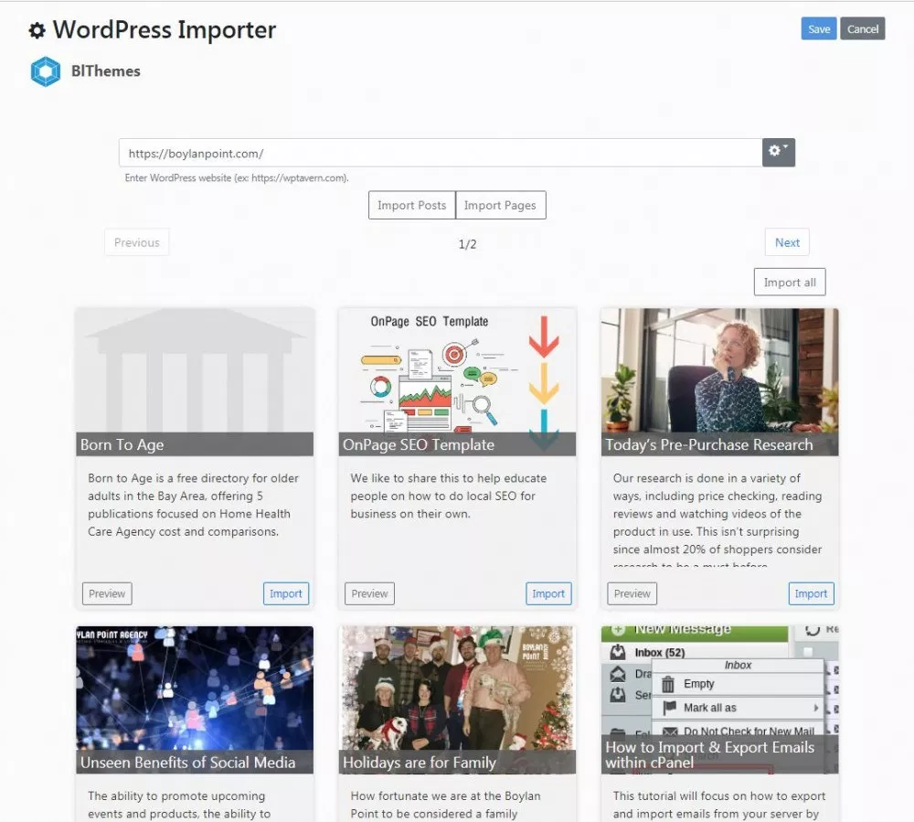 WordPress Importer for Bludit CMS version 3.3+